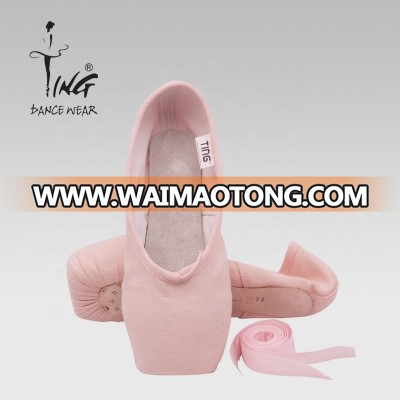 girls' pink canvas ballet pointe shoes